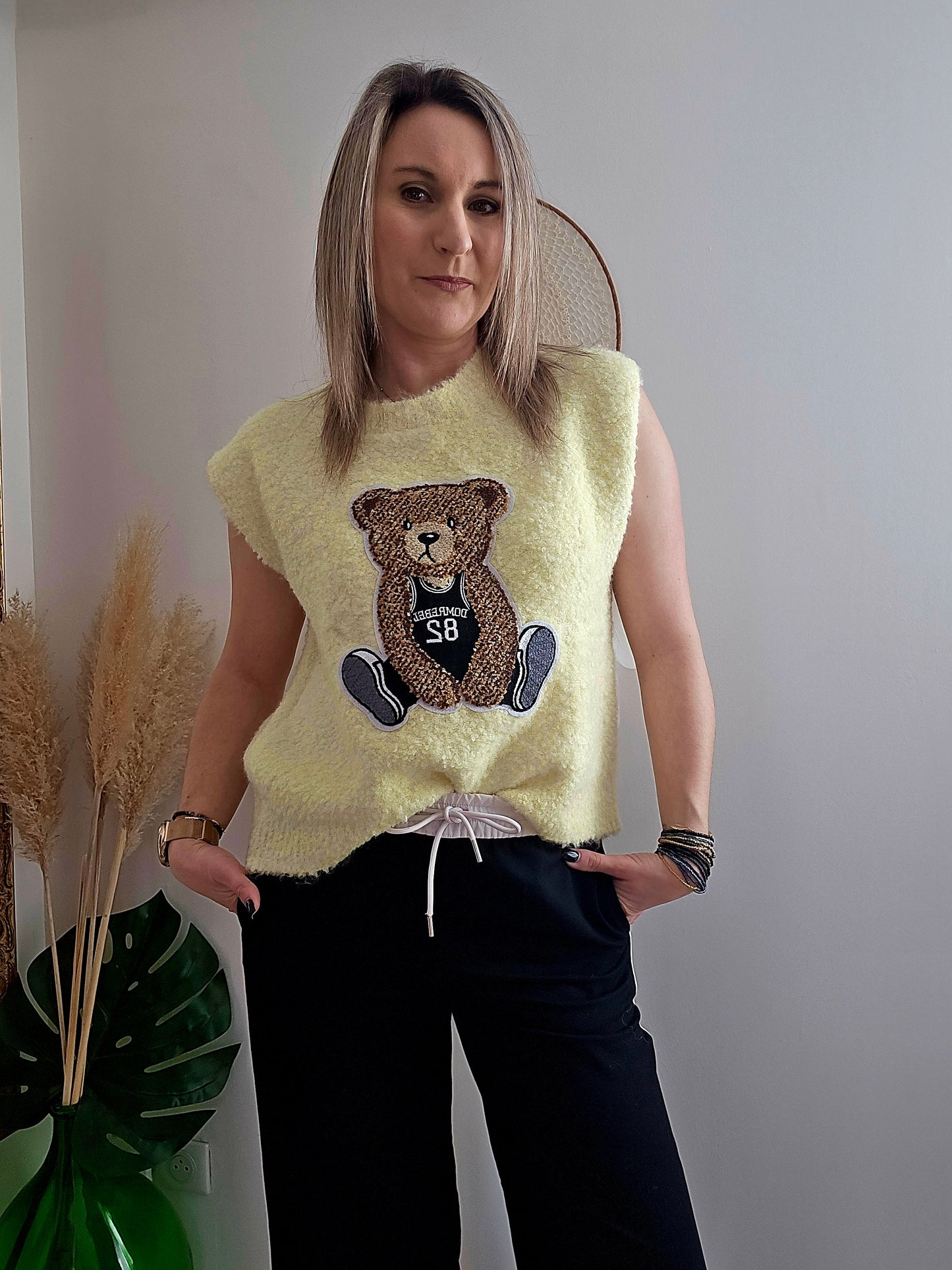 Pull Teddy Jaune
