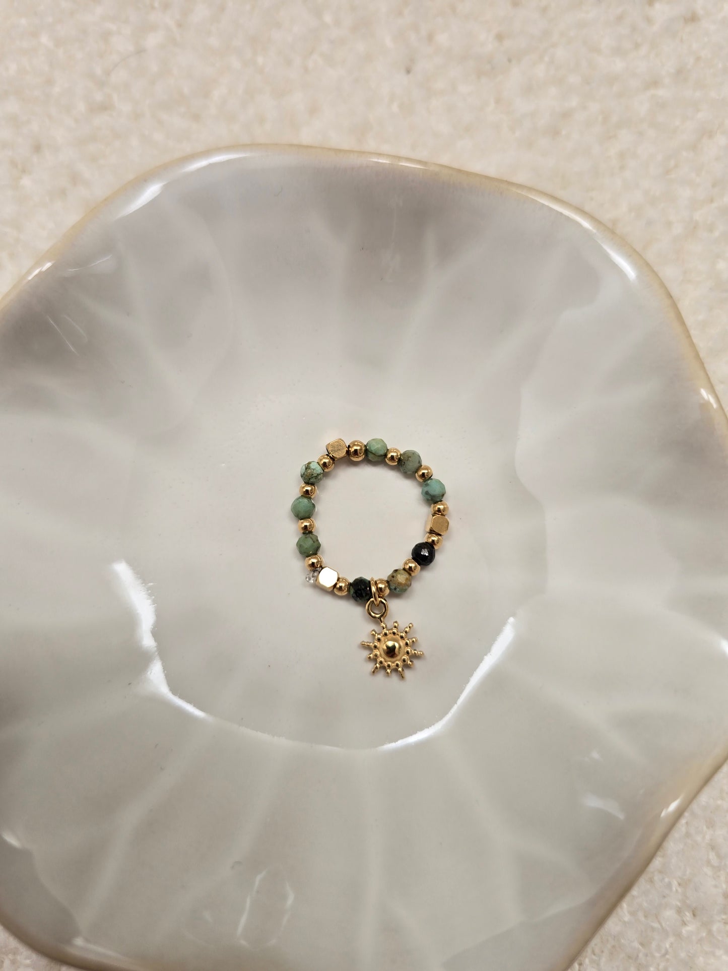 Bague soleil kaki