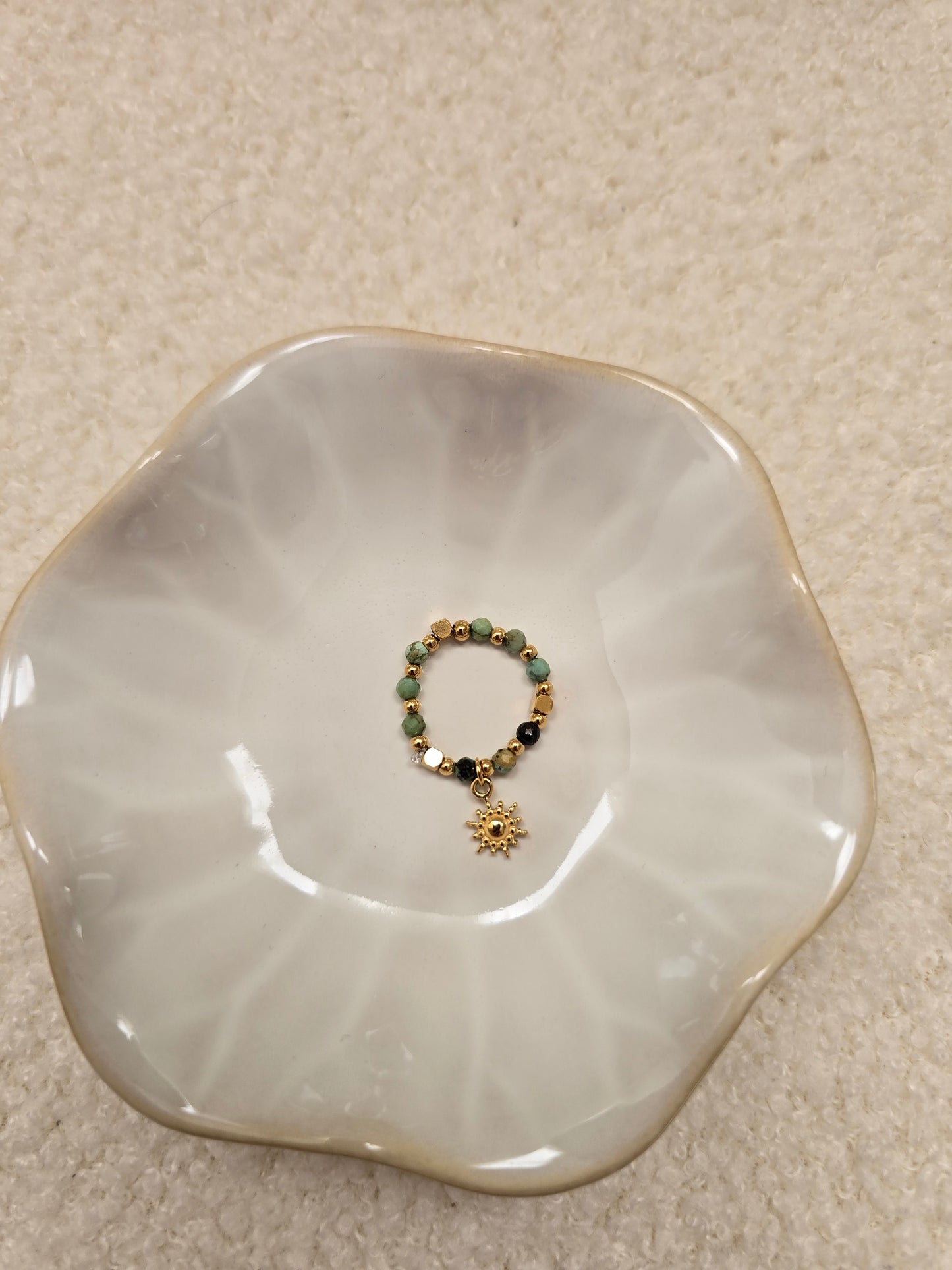 Bague soleil kaki