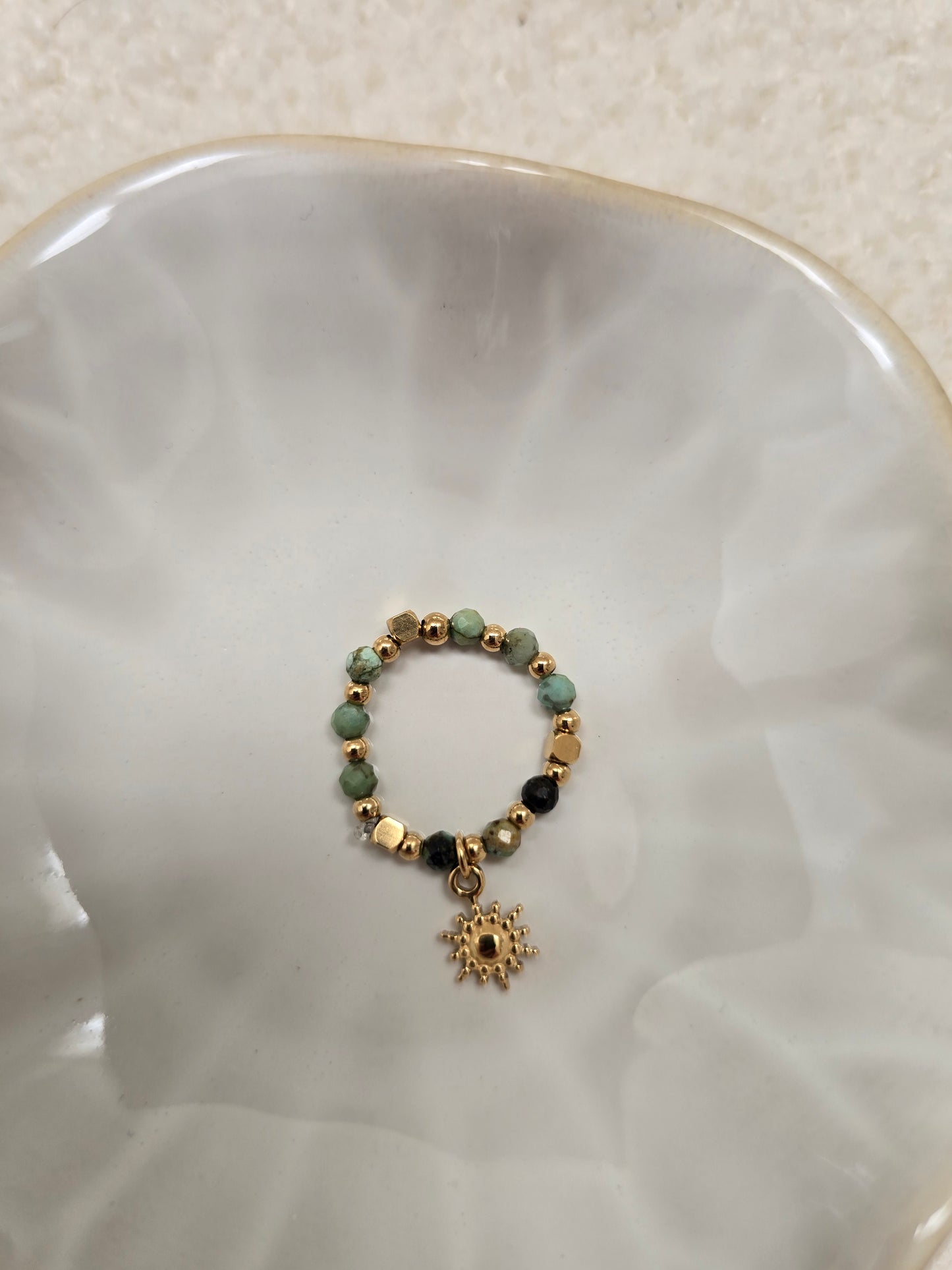 Bague soleil kaki