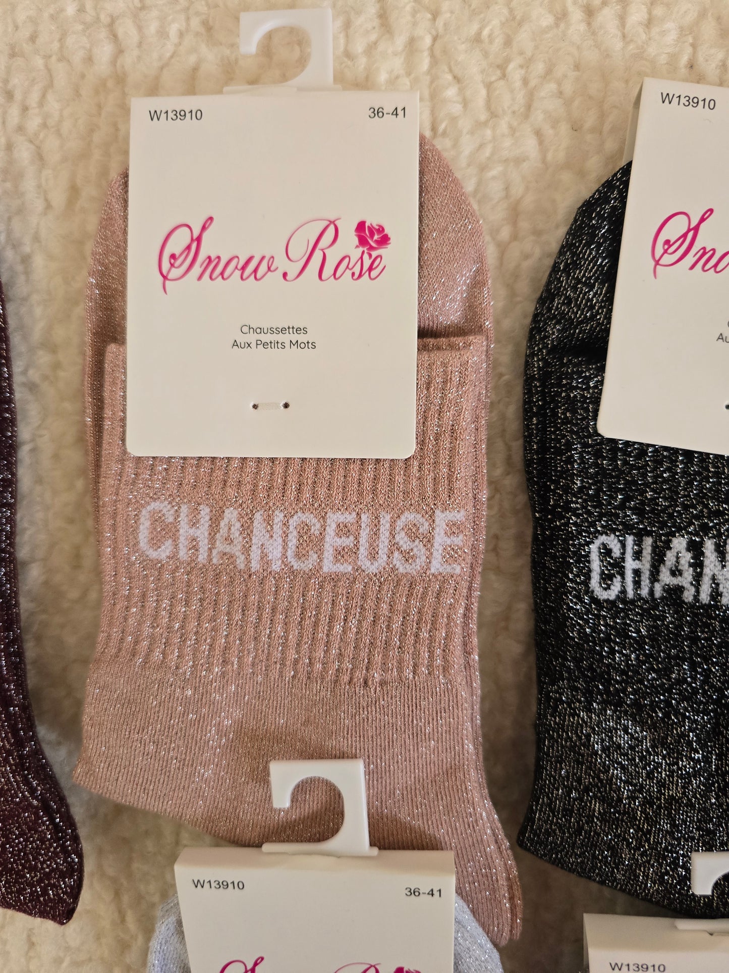 Chaussettes à paillettes "Chanceuse"