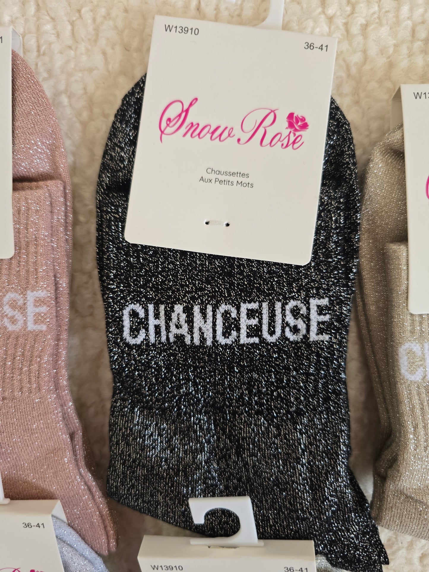 Chaussettes à paillettes "Chanceuse"