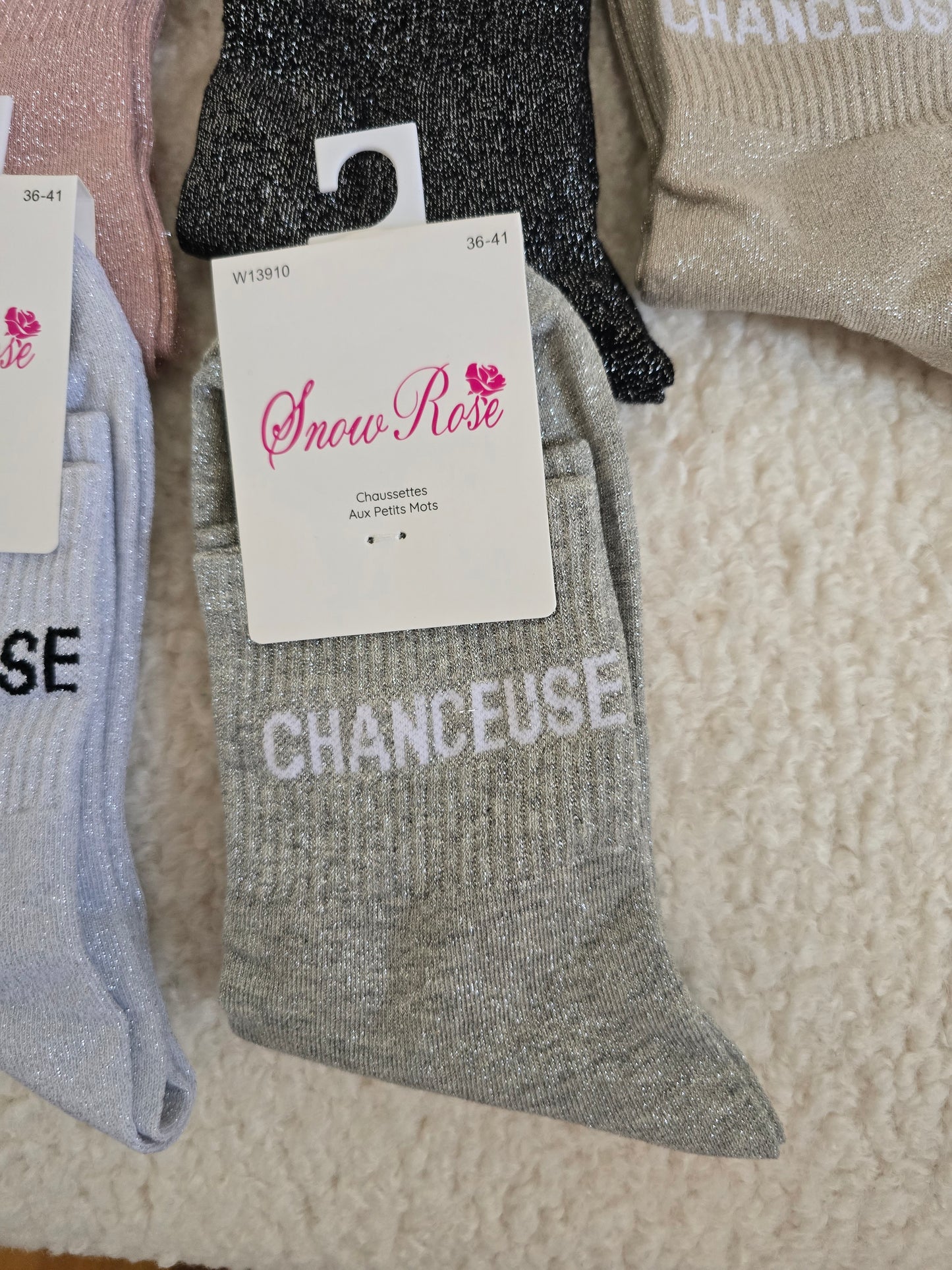 Chaussettes à paillettes "Chanceuse"