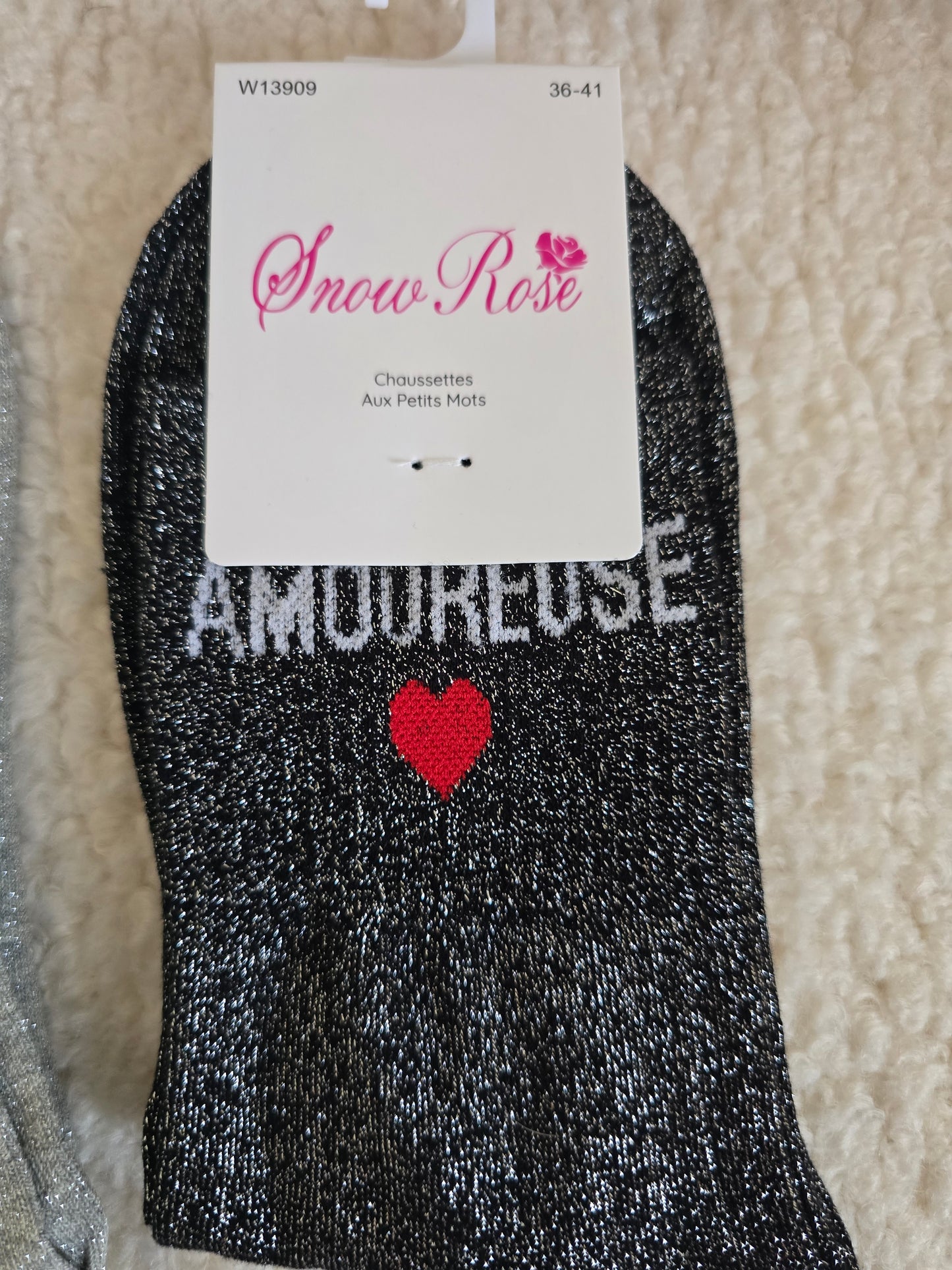 Chaussettes à paillettes "Amoureuse"
