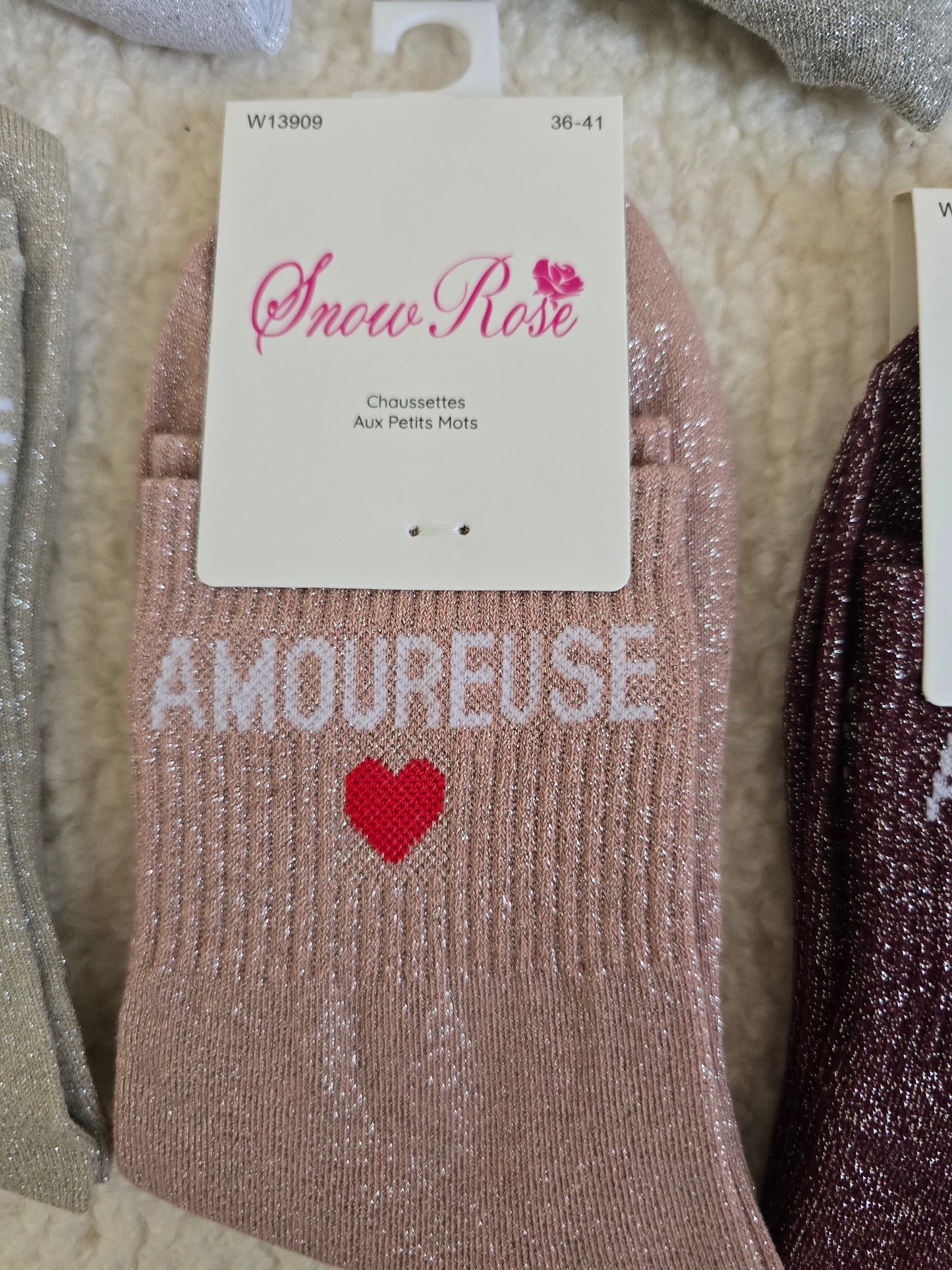 Chaussettes à paillettes "Amoureuse"
