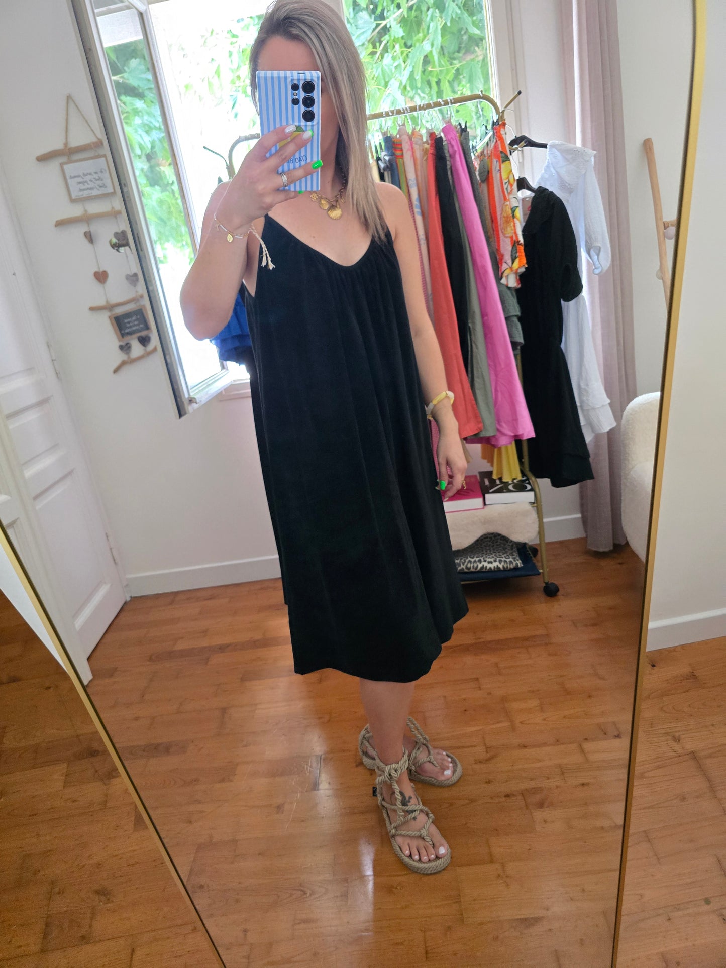 Robe éponge noir