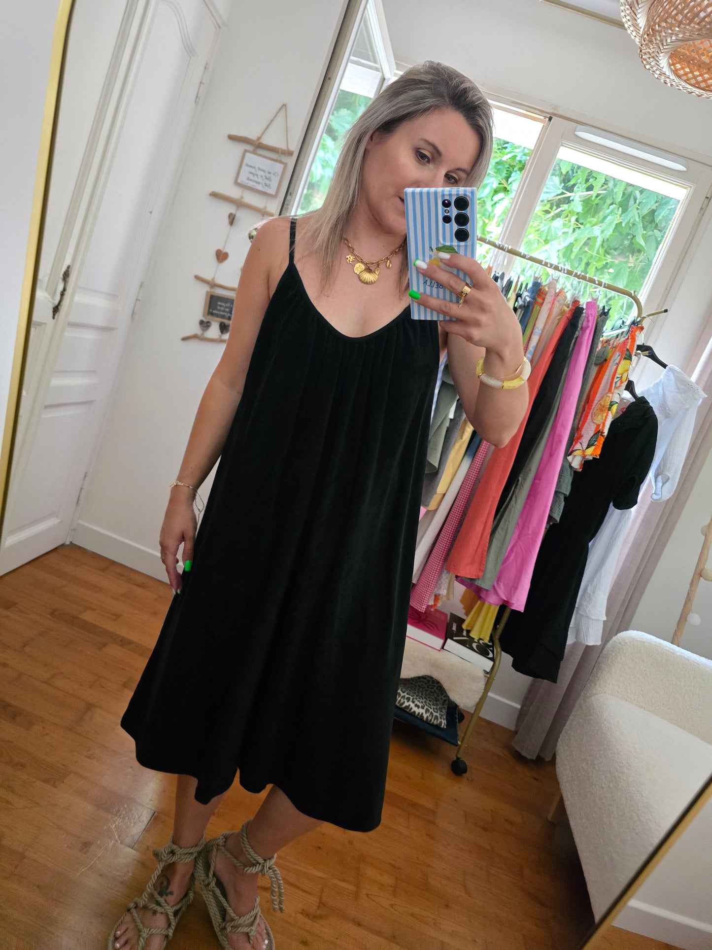 Robe éponge noir