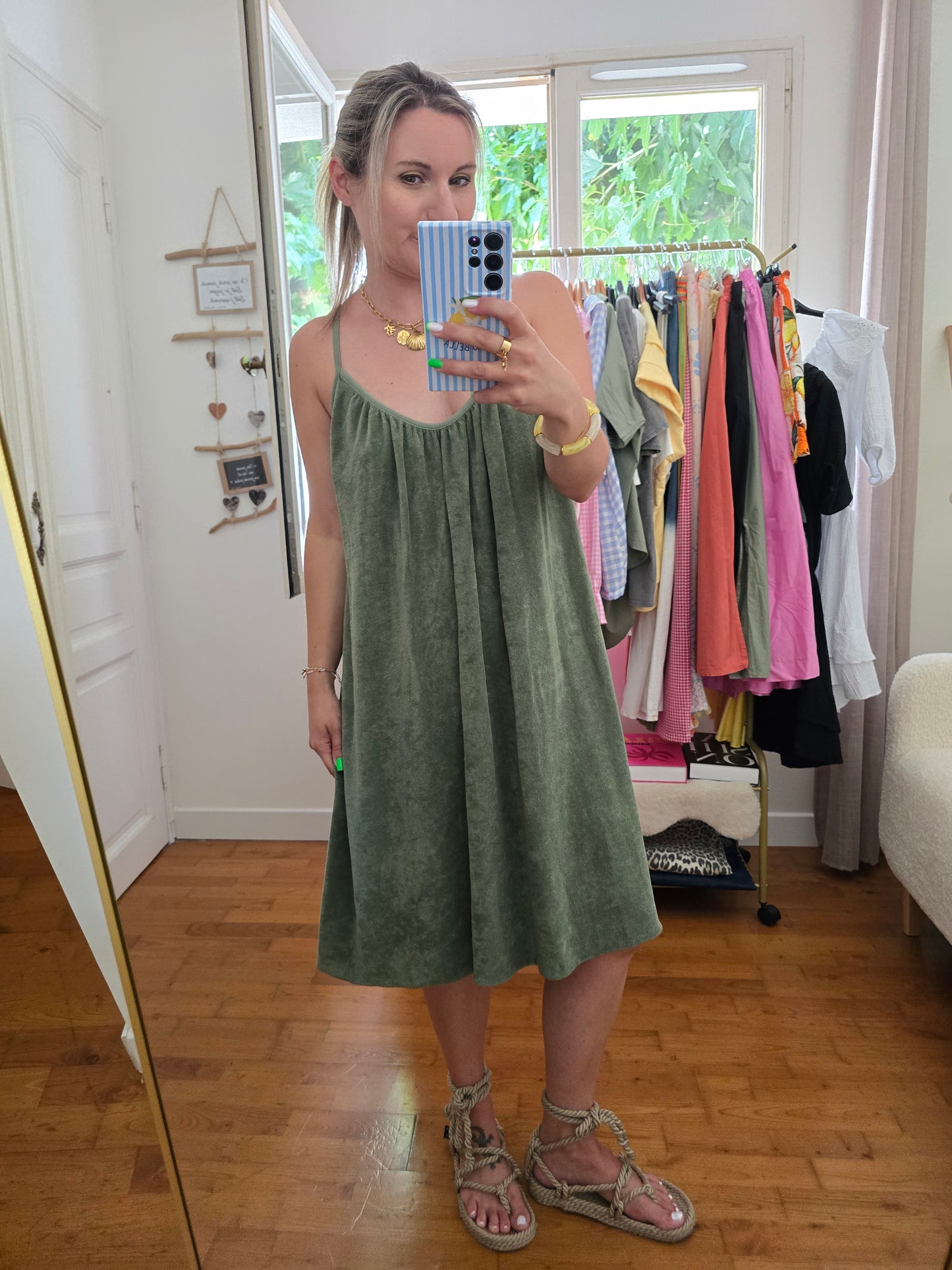 Robe éponge kaki