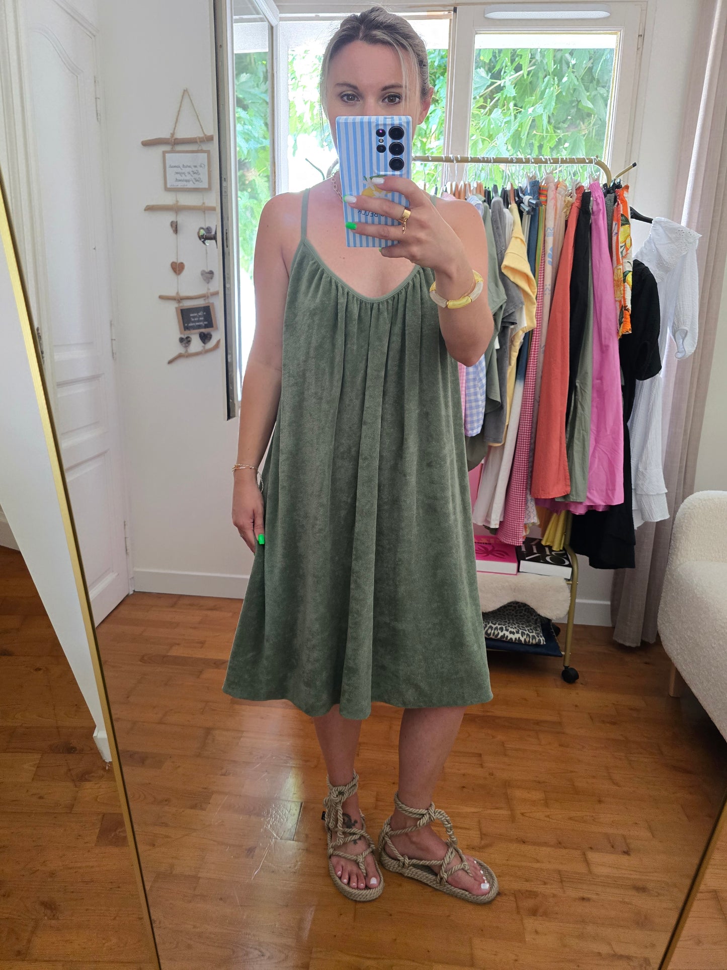 Robe éponge kaki