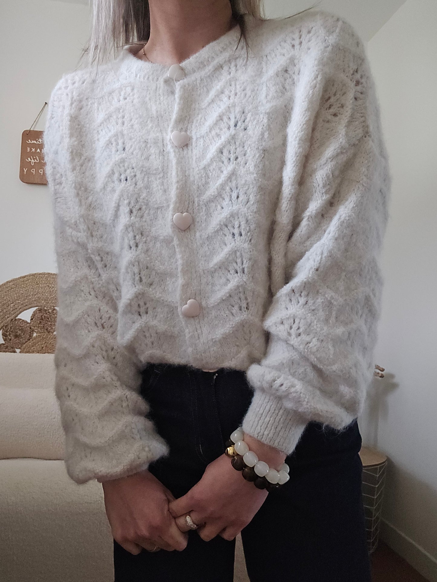 Gilet Audrey blanc cassé