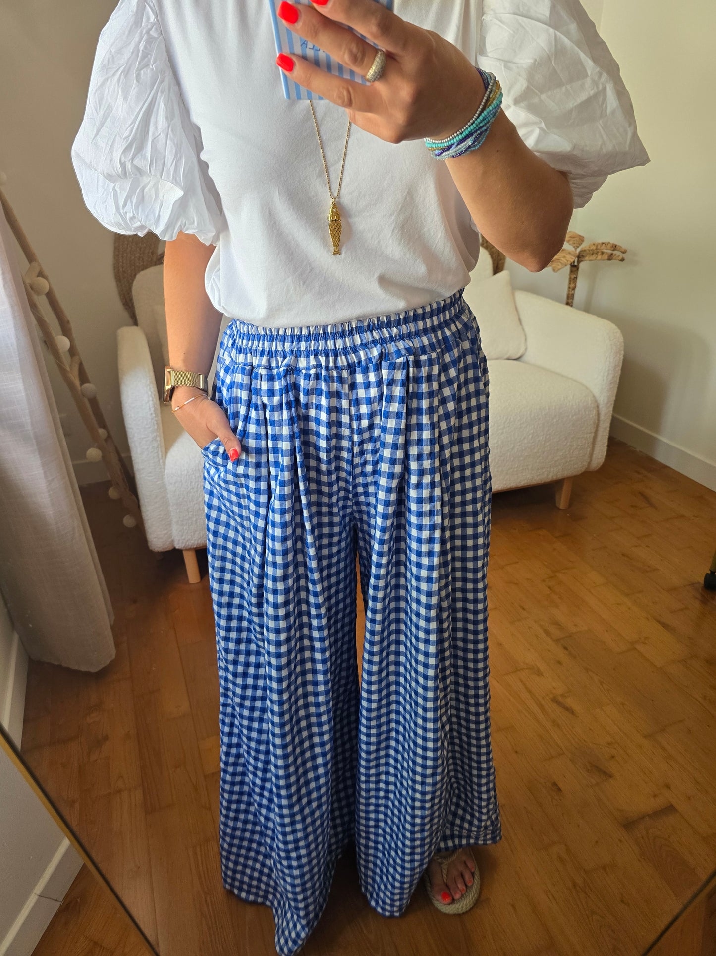 Pantalon Claudie bleu