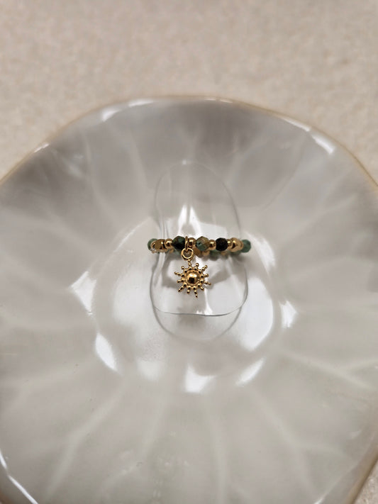 Bague soleil kaki