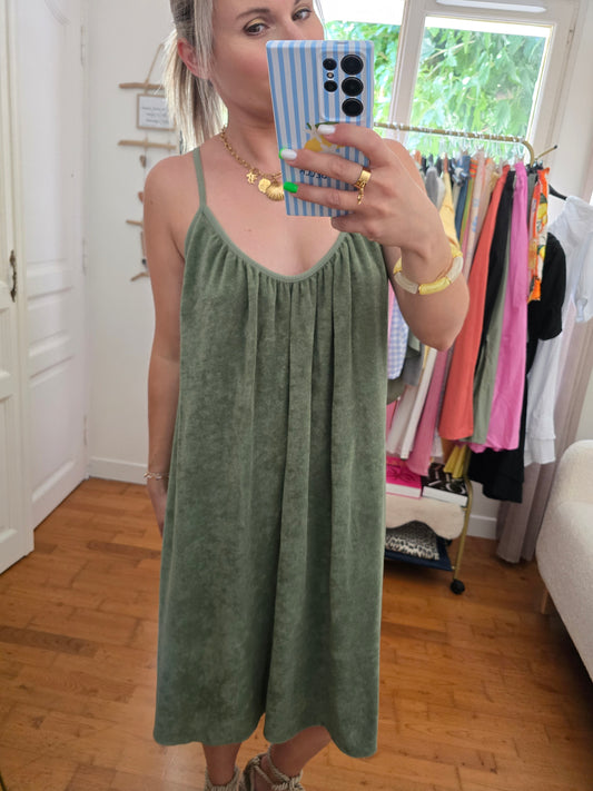 Robe éponge kaki