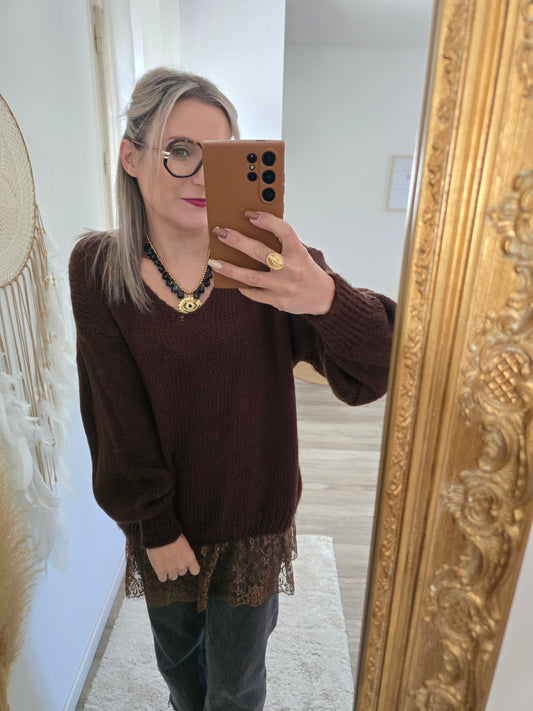 Pull Romane marron