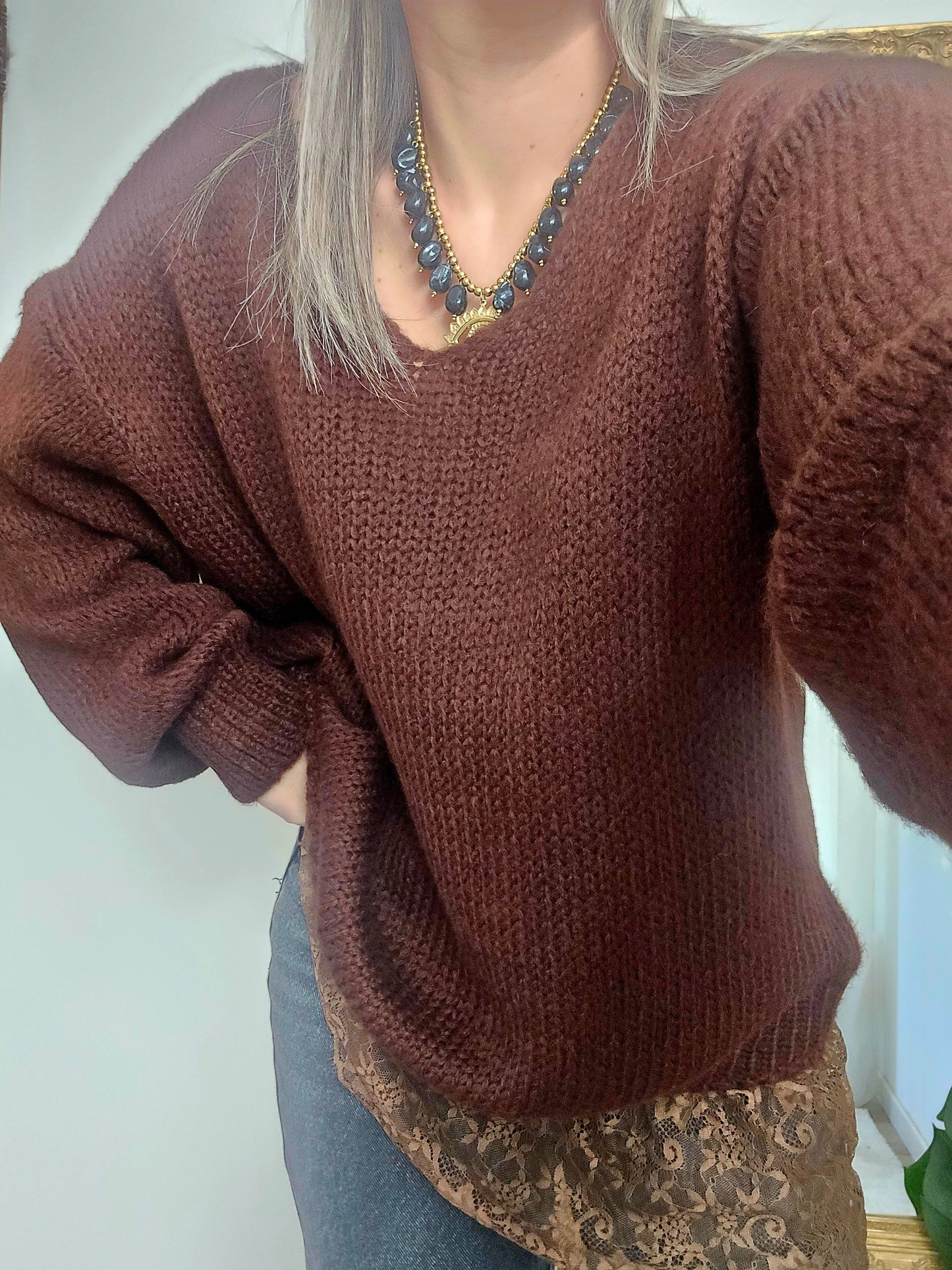 Pull Romane marron