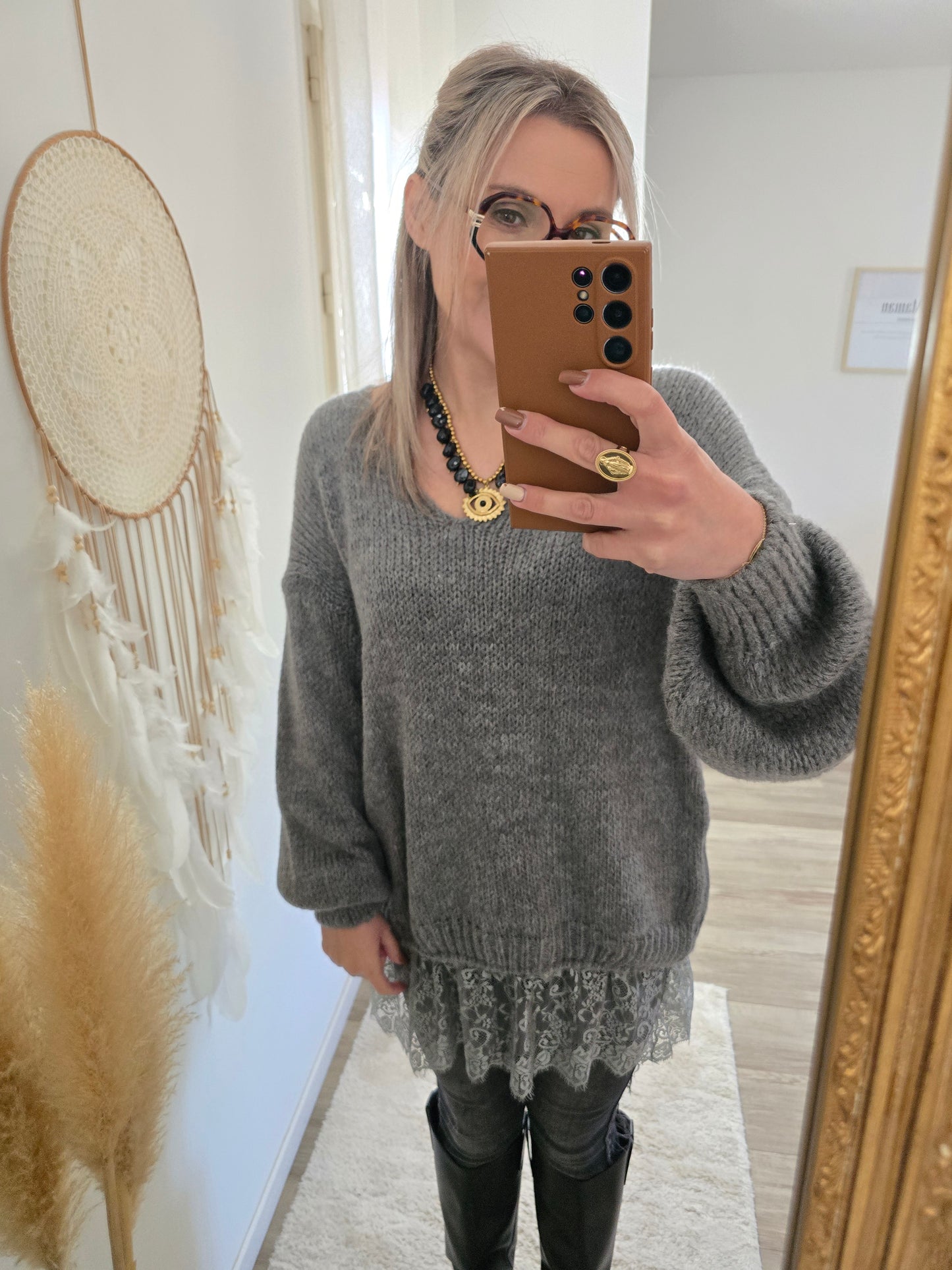 Pull Romane gris