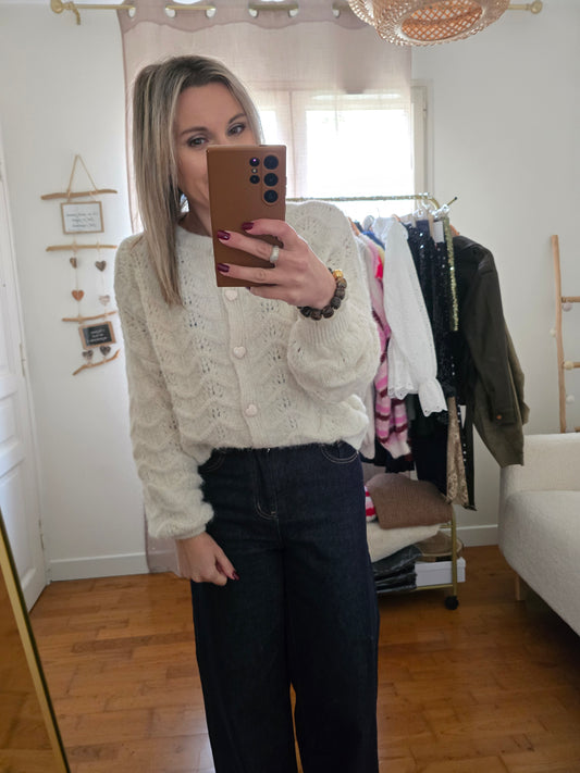 Gilet Audrey blanc cassé