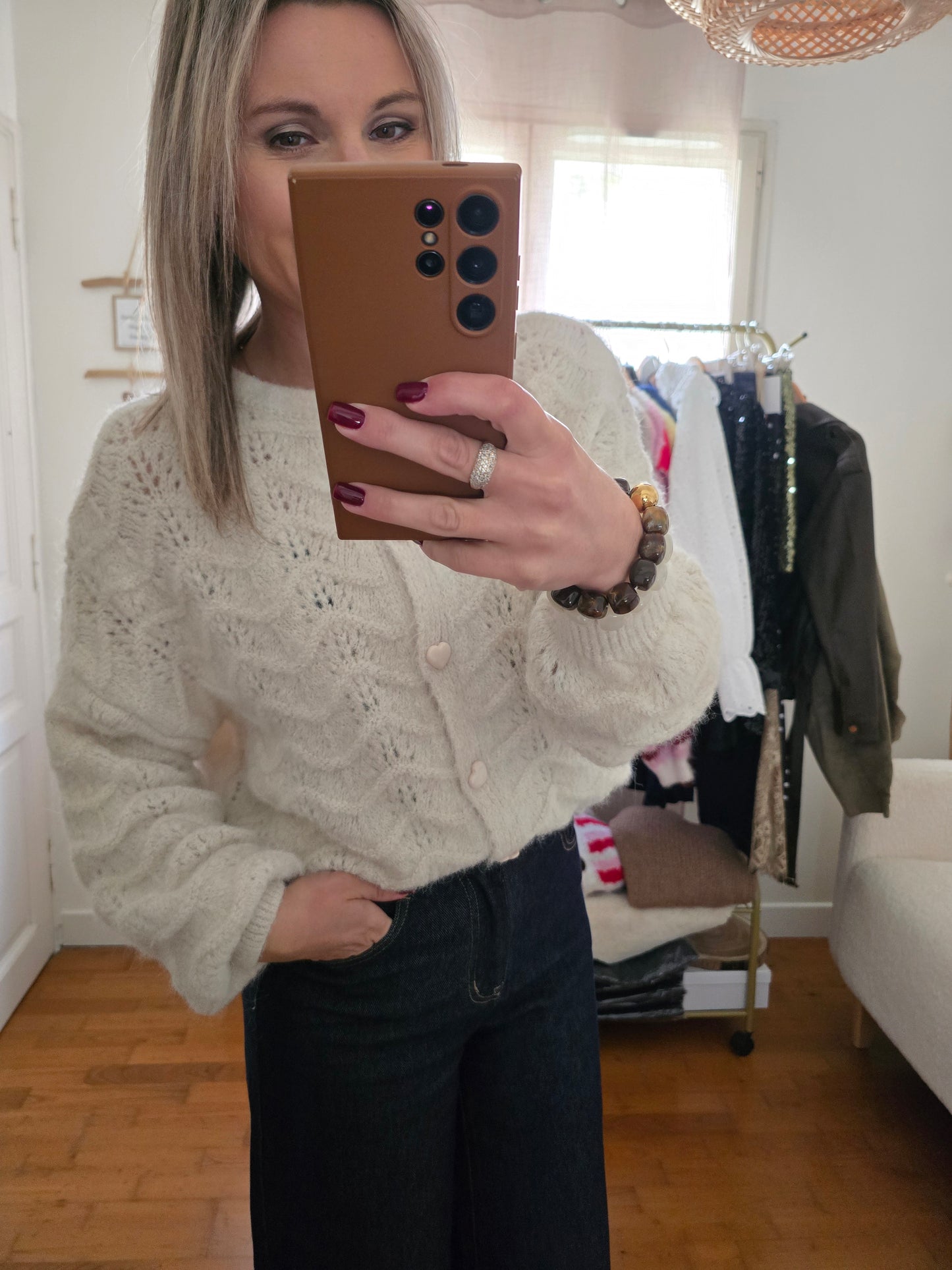 Gilet Audrey blanc cassé