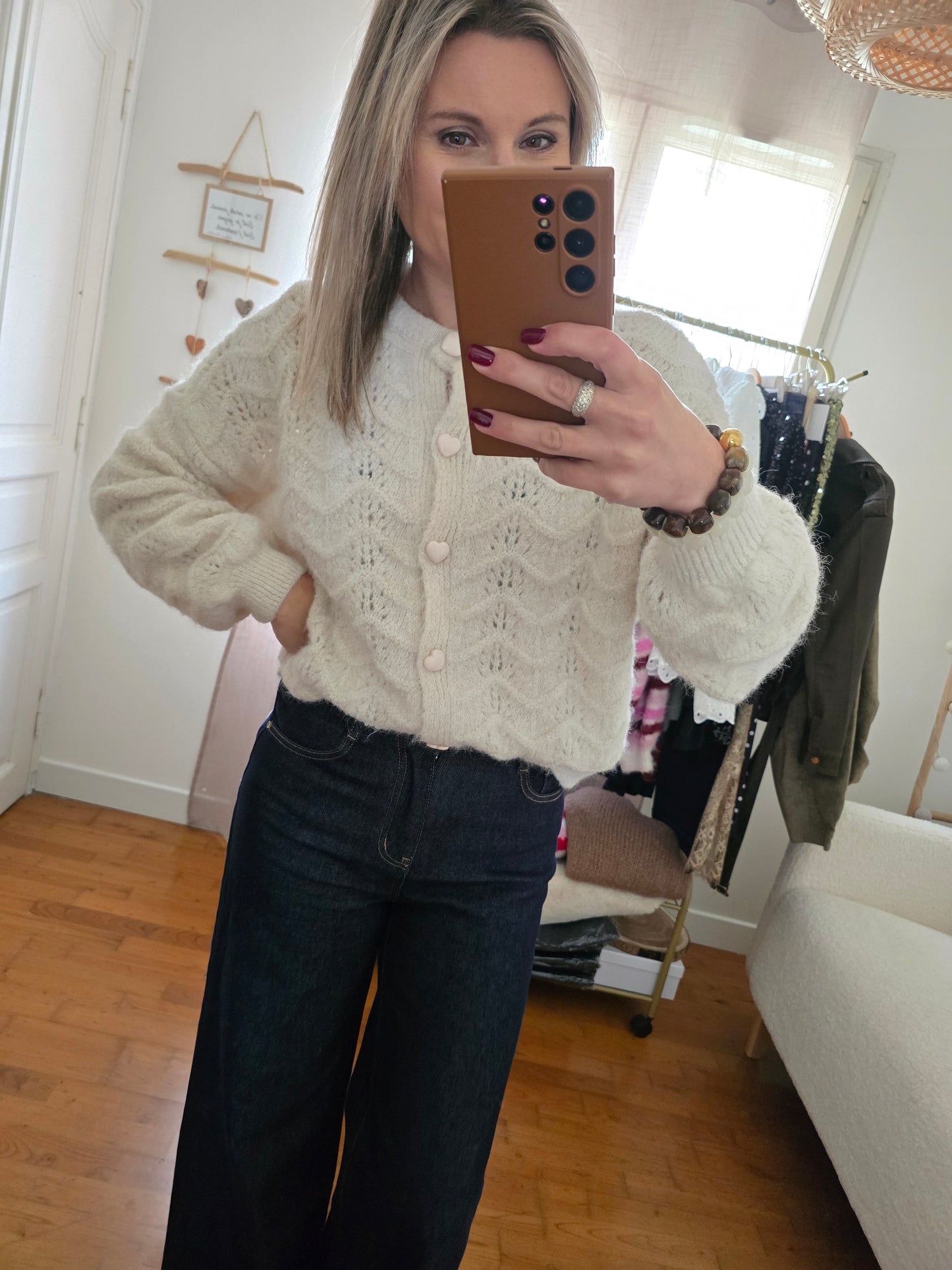 Gilet Audrey blanc cassé