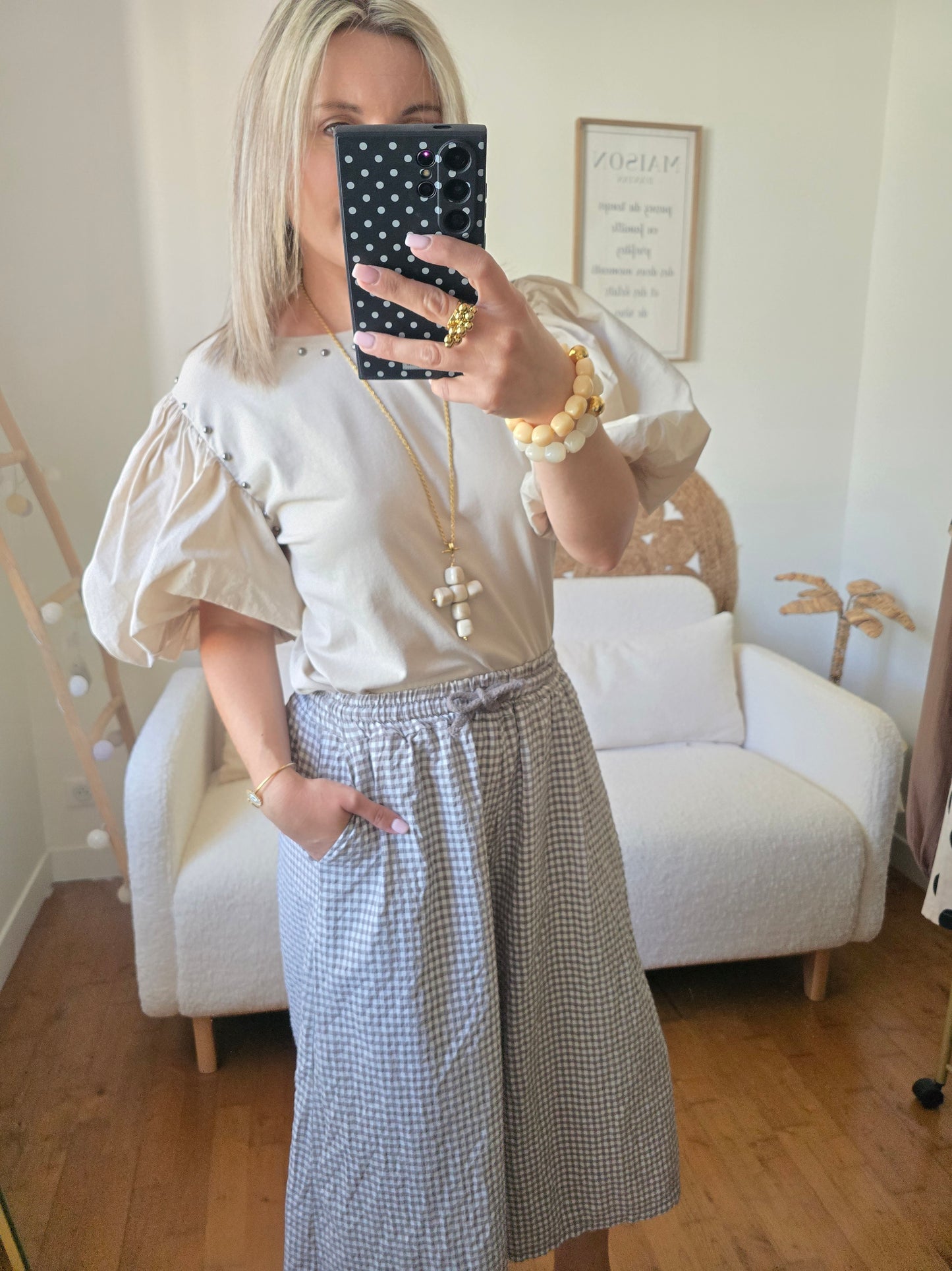 Top Irène beige