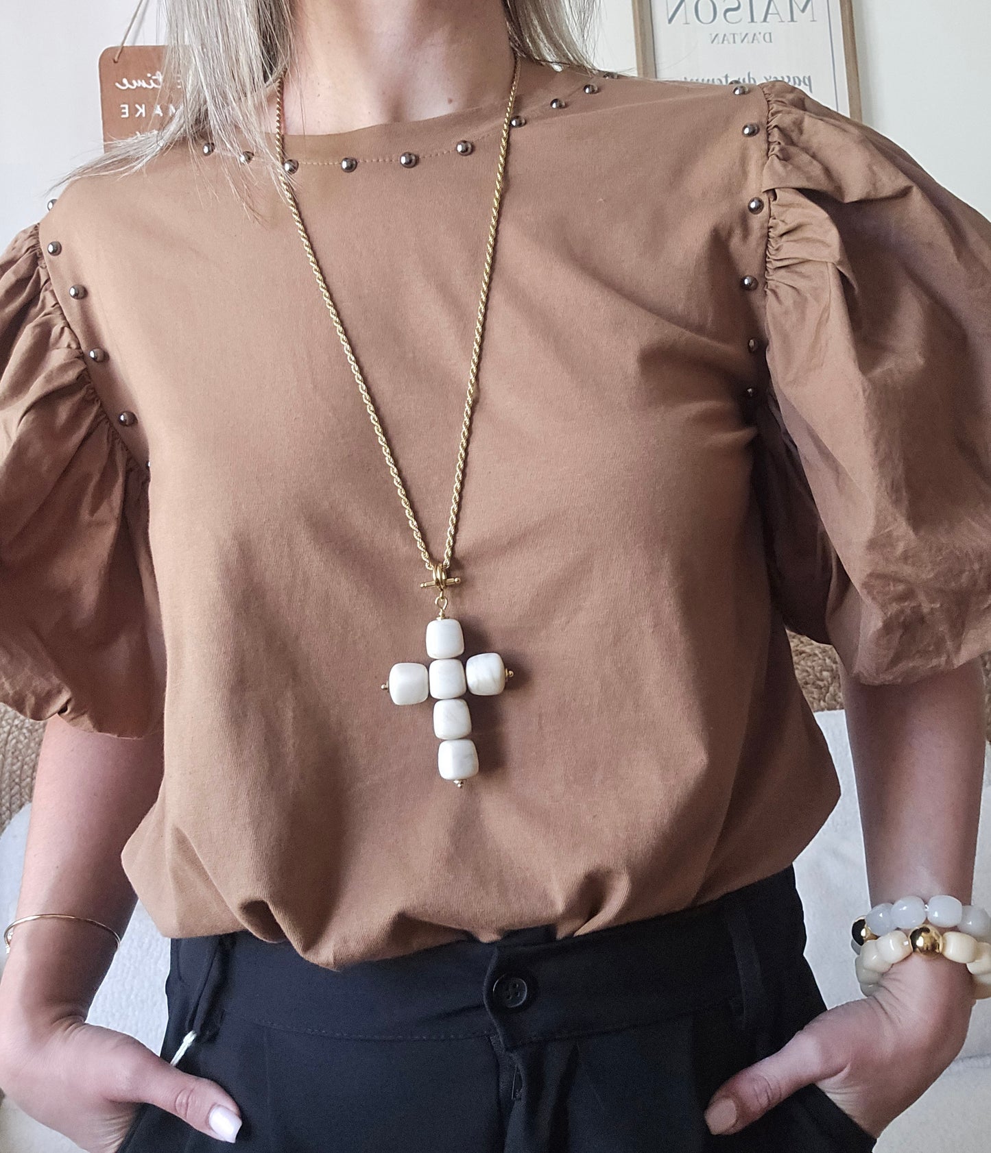 Top Irène marron