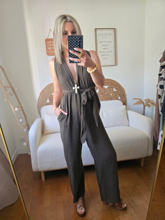 Combi- pantalon Raphaèle marron
