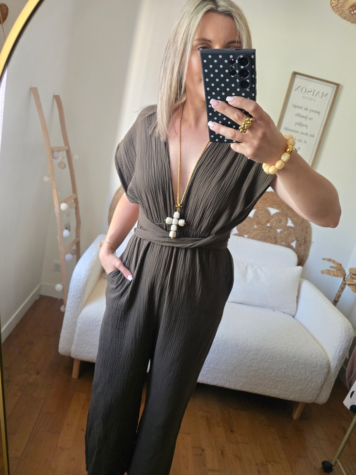 Combi- pantalon Raphaèle marron