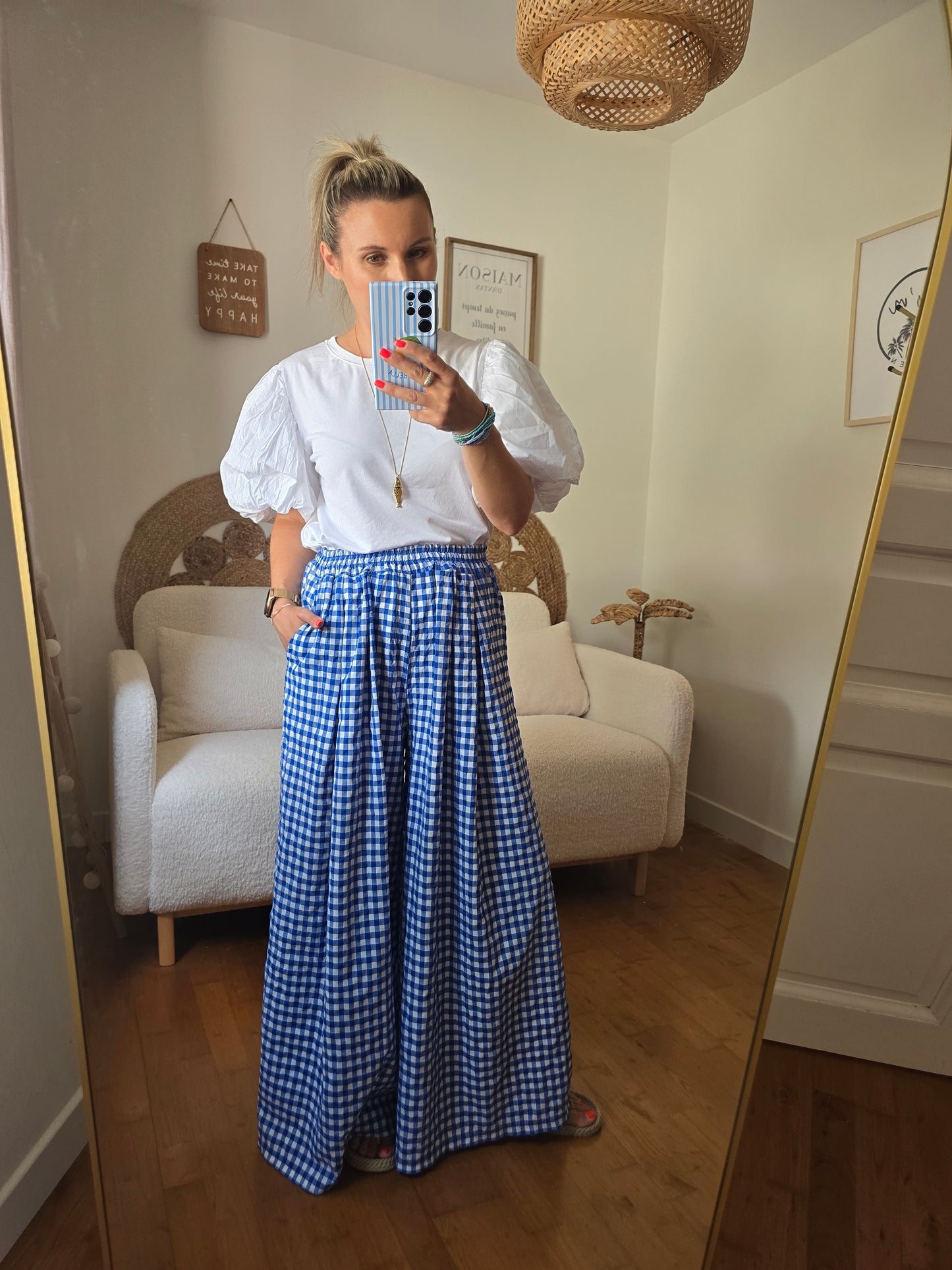 Pantalon Claudie bleu