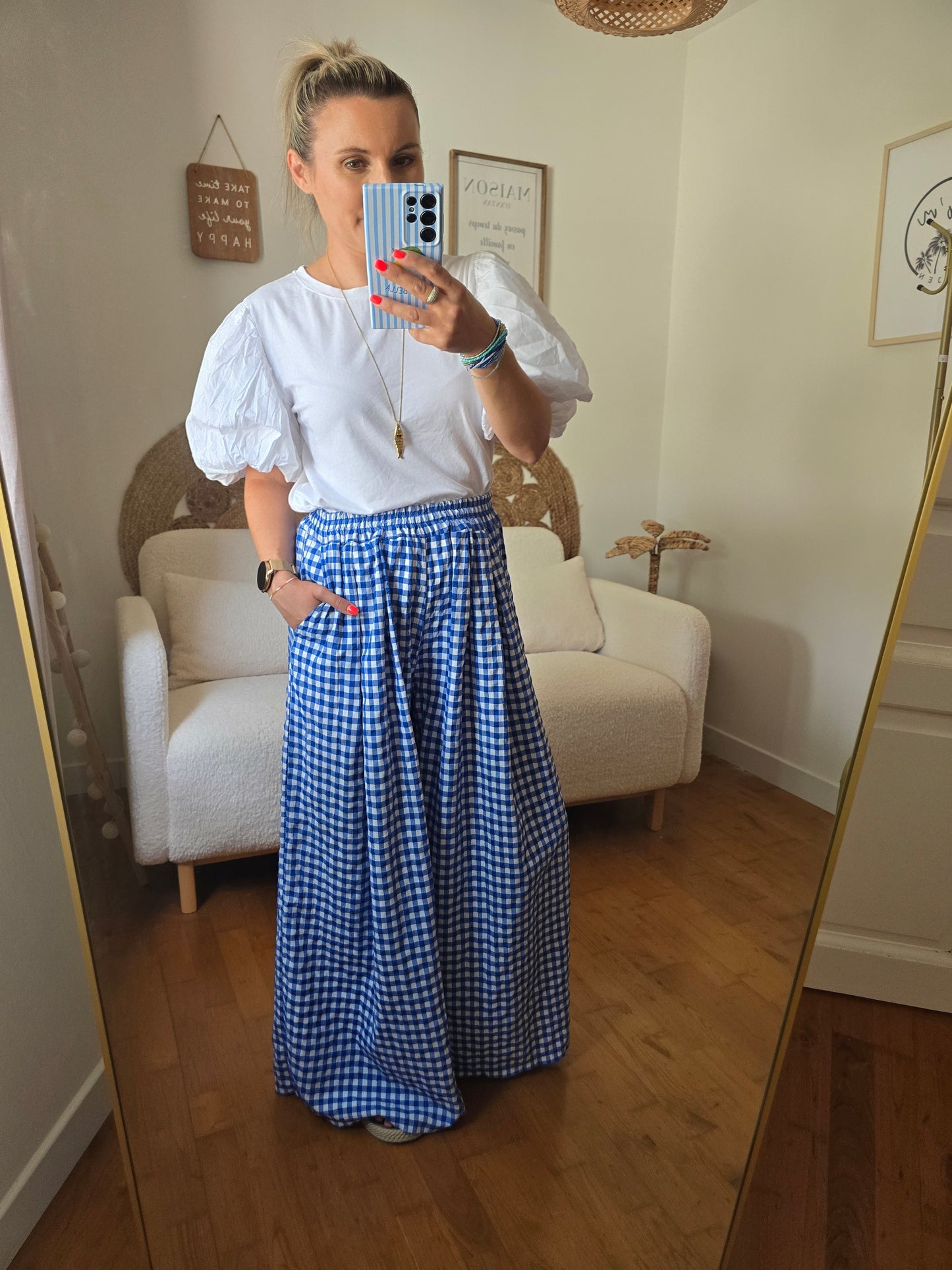 Pantalon Claudie bleu
