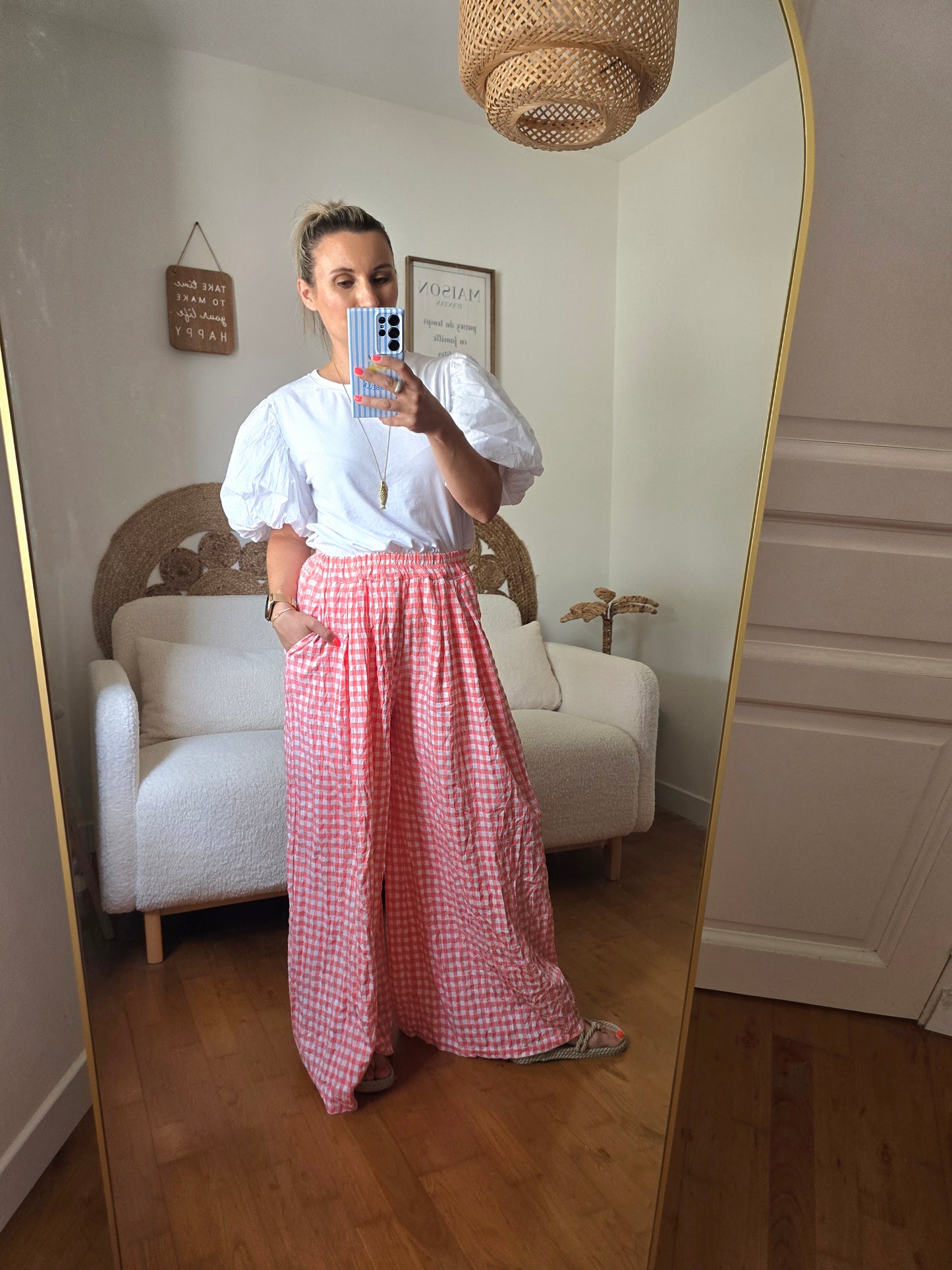 Pantalon Claudie saumon
