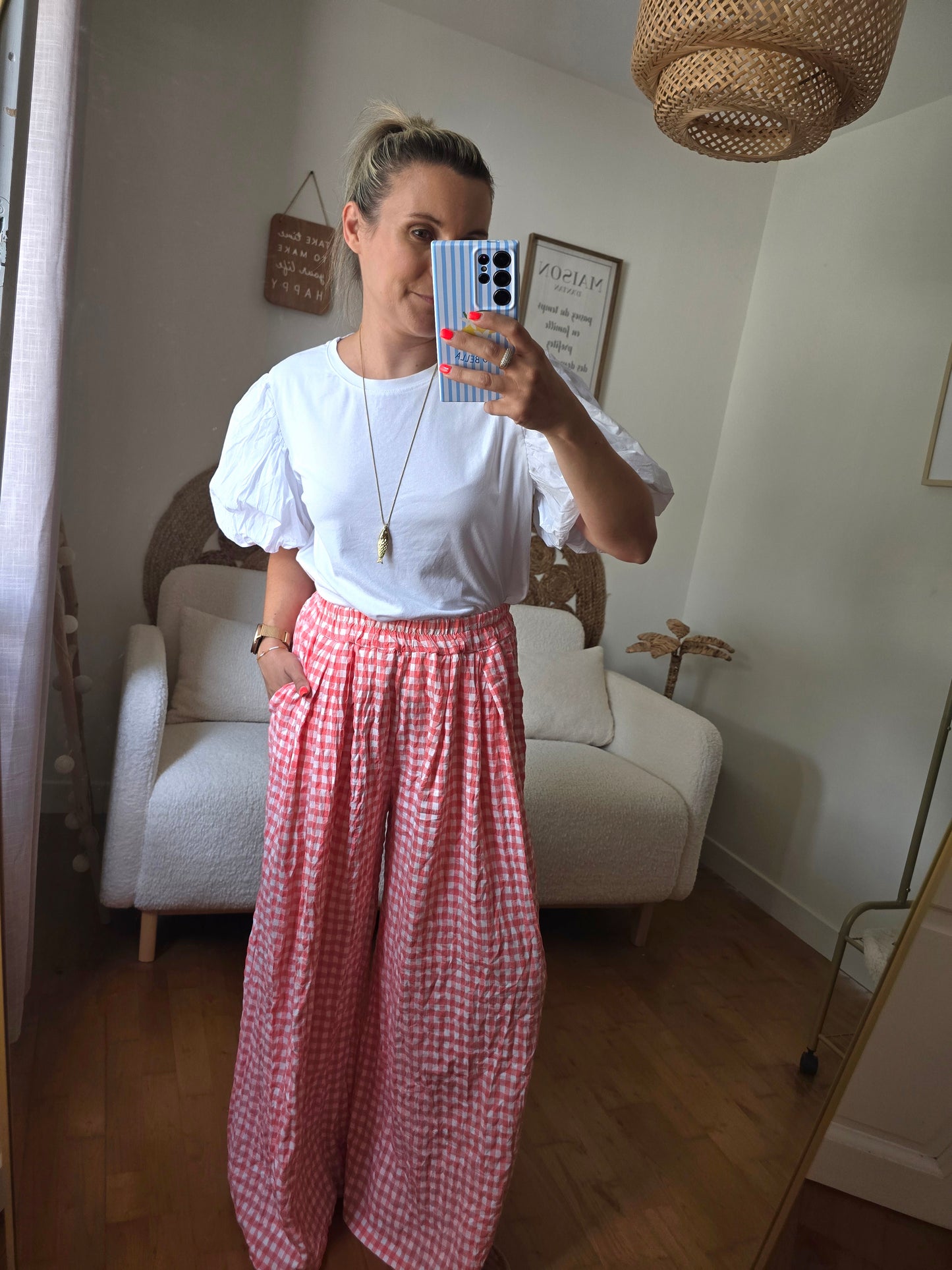 Pantalon Claudie saumon