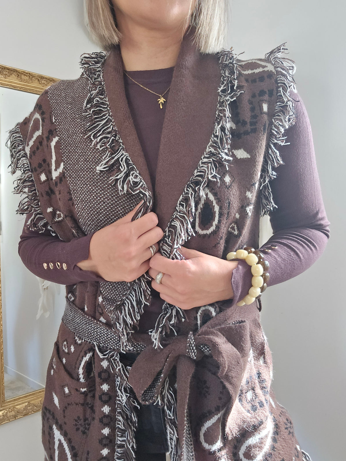 Gilet Angèle marron