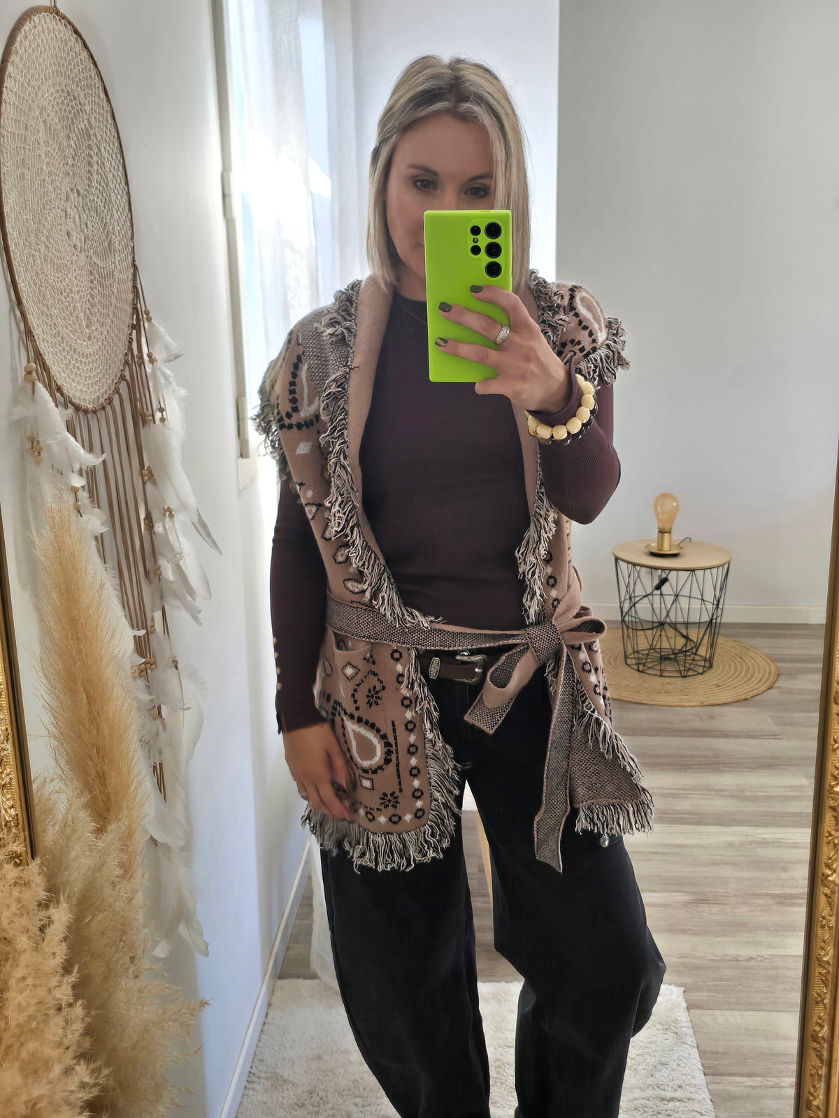 Gilet Angèle camel