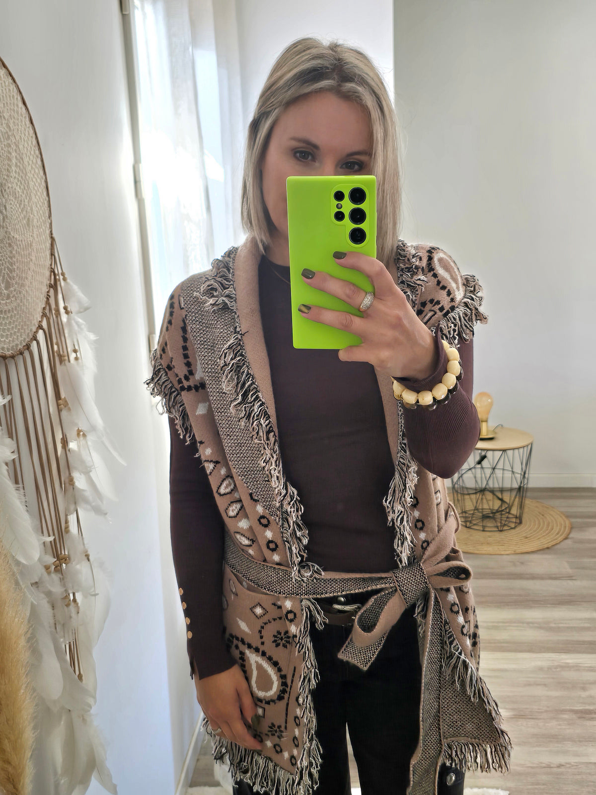 Gilet Angèle camel