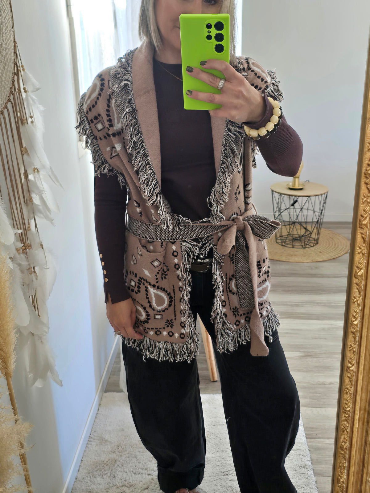 Gilet Angèle camel