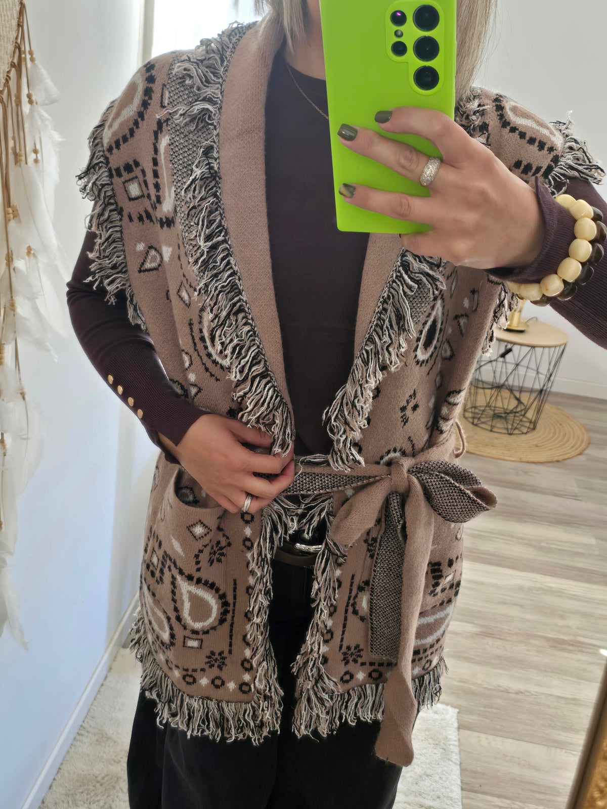 Gilet Angèle camel