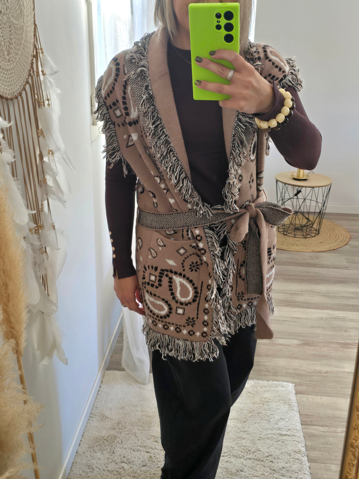 Gilet Angèle camel
